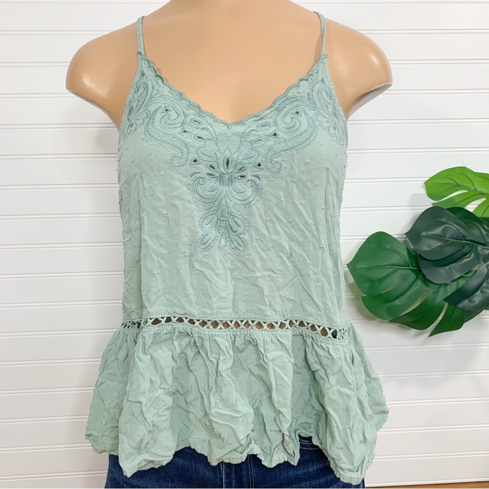 Love on a Hanger Mint Embroidered Camisole